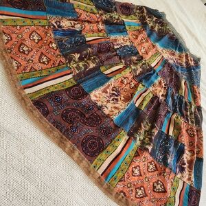 The Pyramid Collection Vibrant Patchwork A-Line Skirt